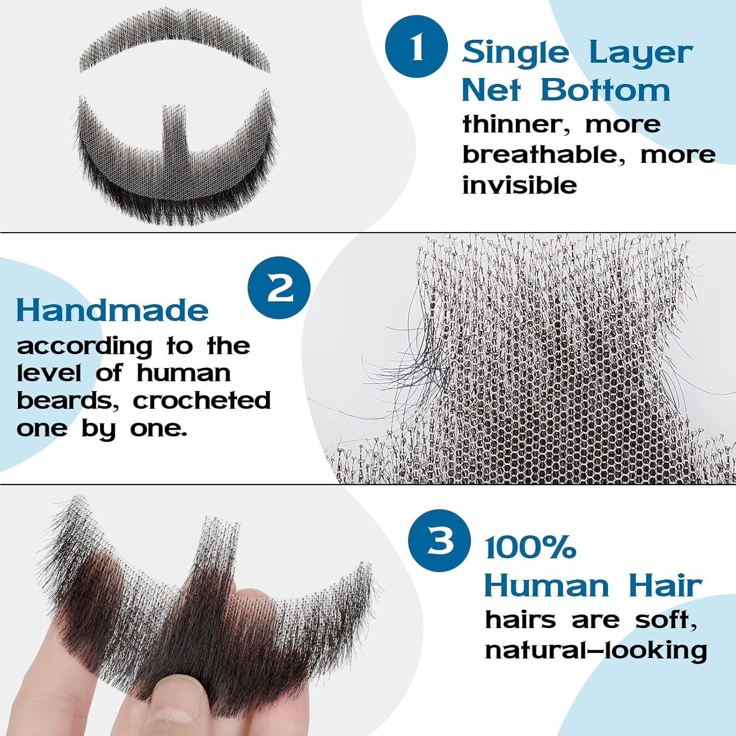 Fanguilar Real-World Natural Beard for Halloween