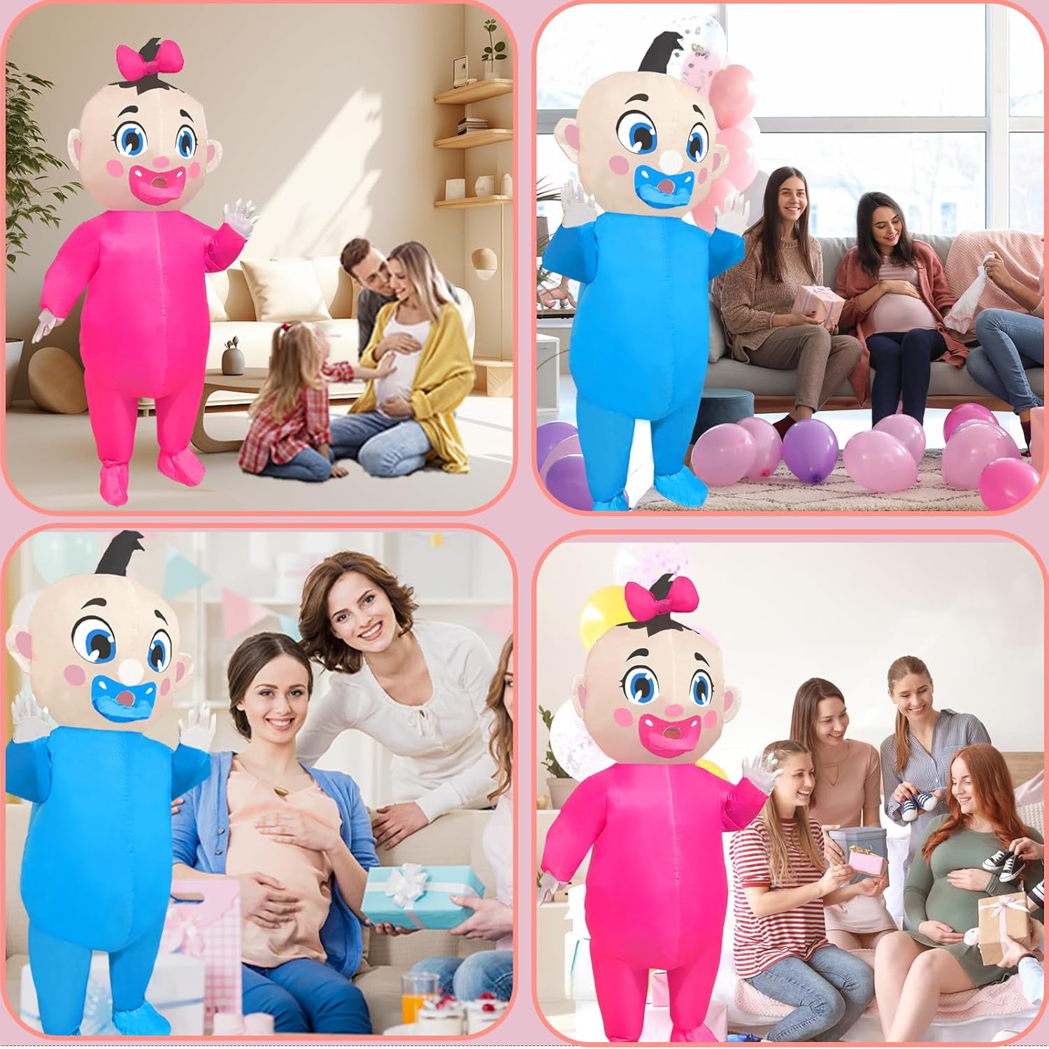 Big Inflatable Baby Costume96-inch Gender Reveal for Adults