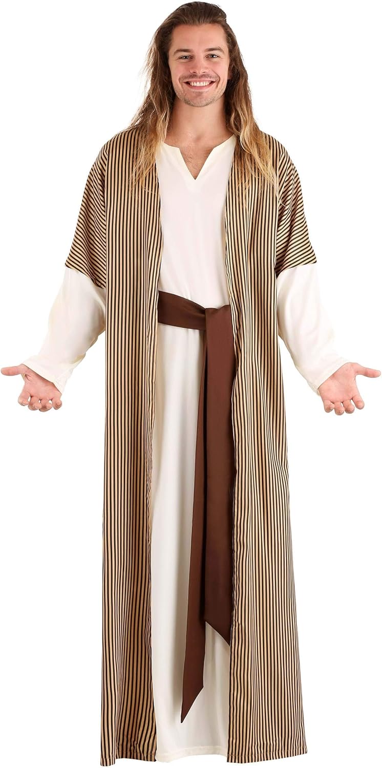 Joseph Costume for Men - Lightweight polyester tunic with attached robe
