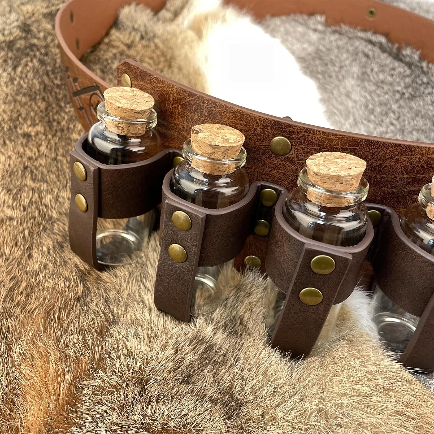 Medieval Belt with Potion Bottles