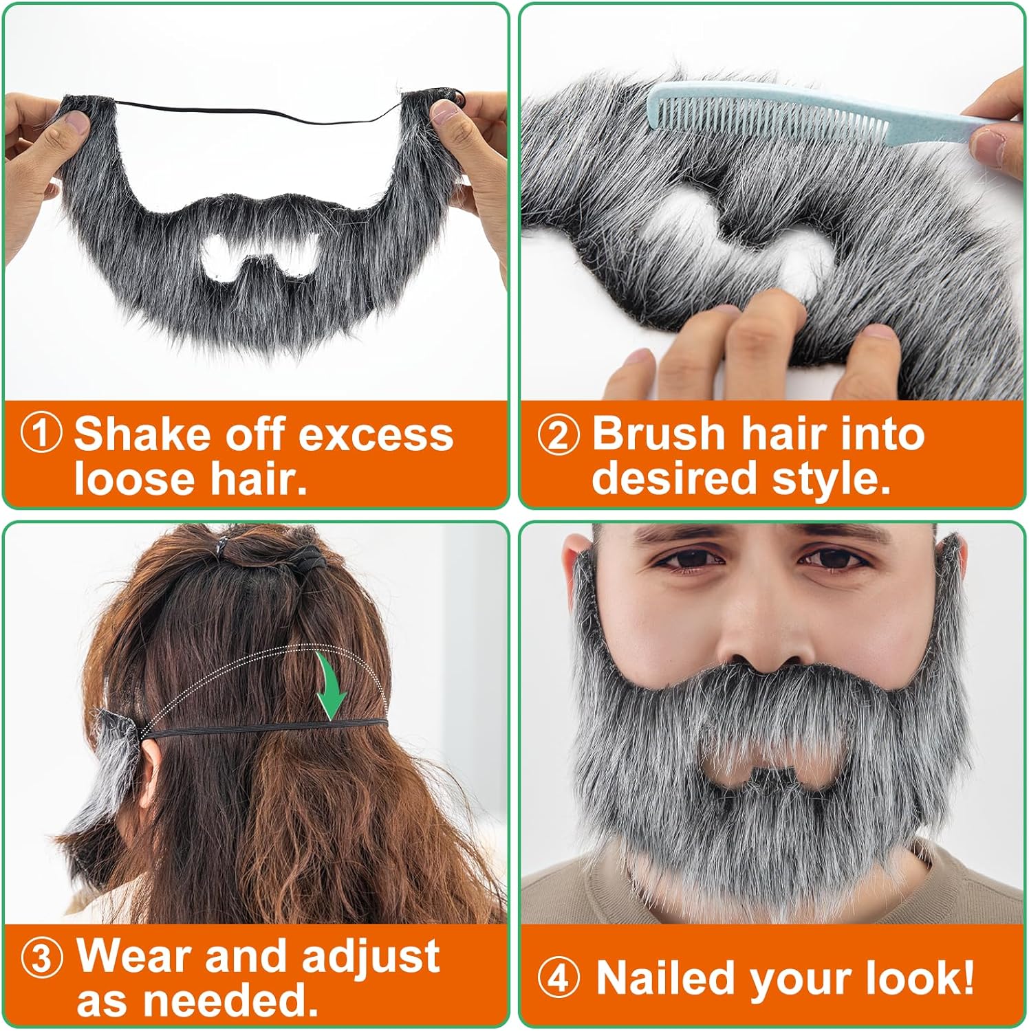 KICNIC Fake Mustaches for Adults Nobleman Beards Novelty Costumes