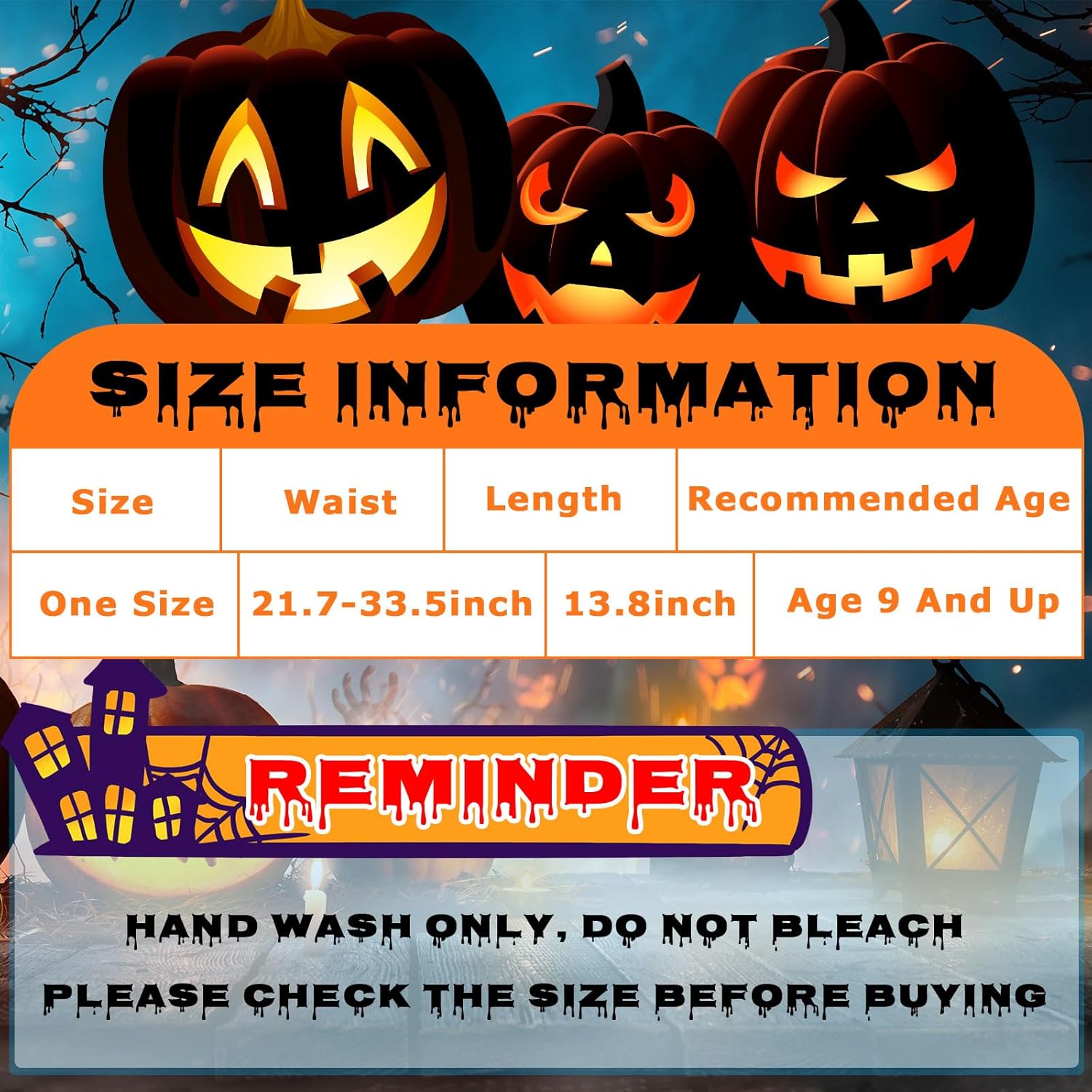 3-Piece Halloween Witch Costume Set