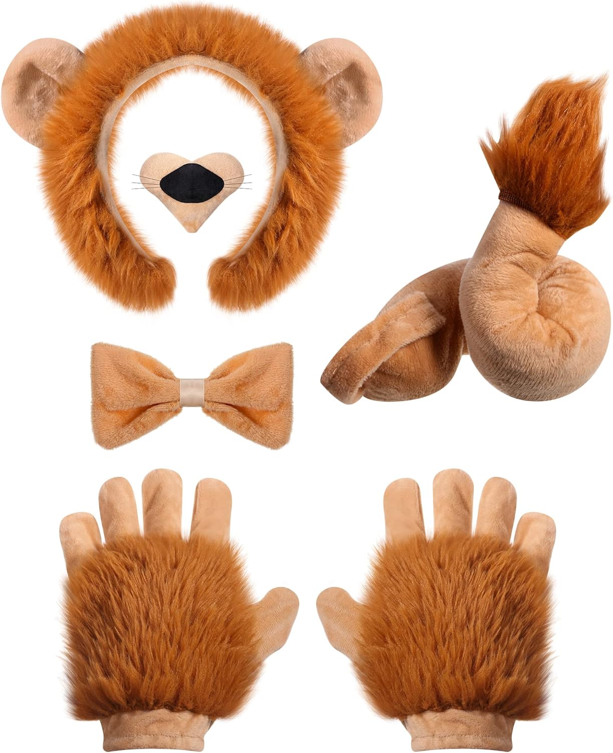 5 Piece Lion Costume Set for Kids Adults Halloween Party Accessories