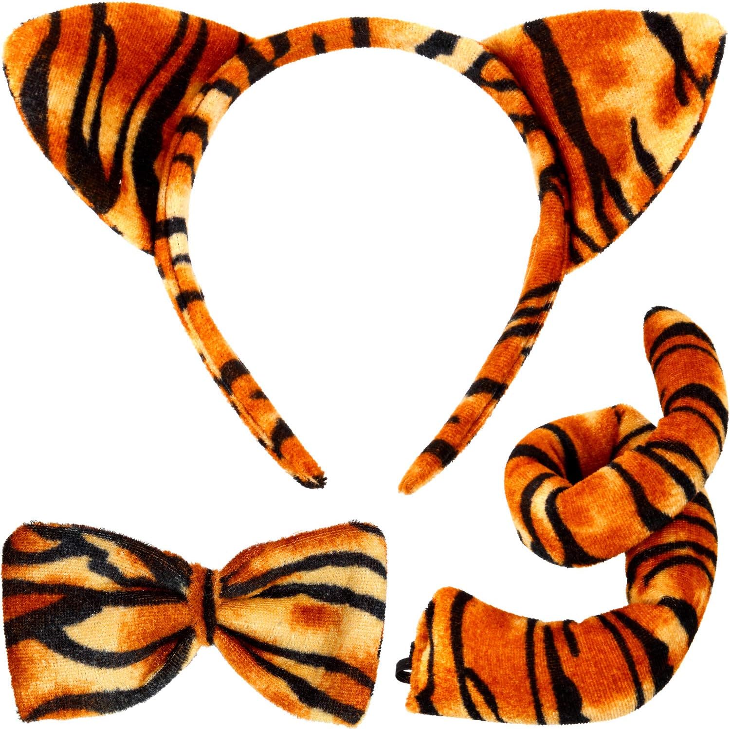 Flannelette Tiger Tiger Ears Nose Tail Bow Tie costume