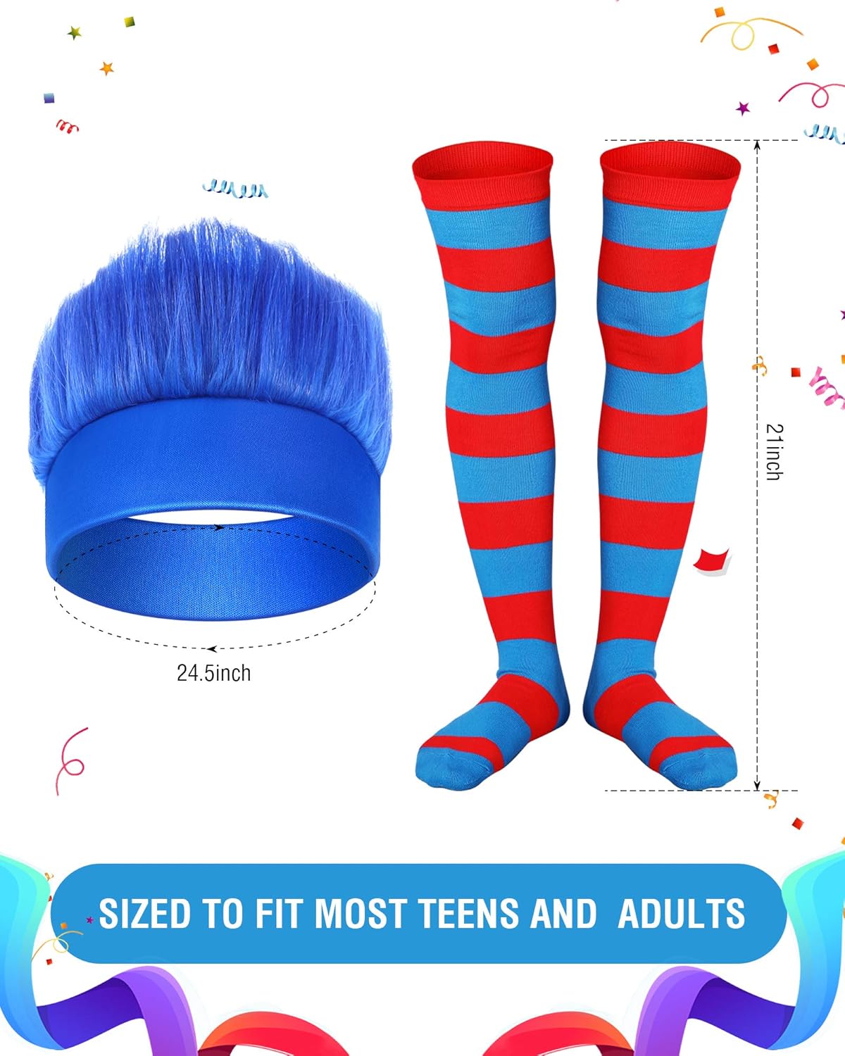 Easter Halloween Blue Wig Set for Women