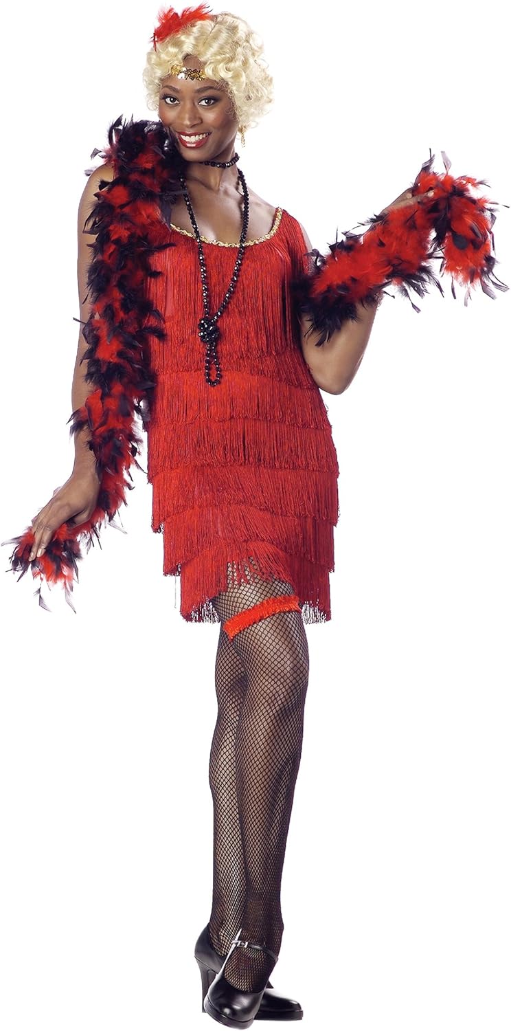 Flapper Costume Red - 1920s-Style Fringe Dress Original