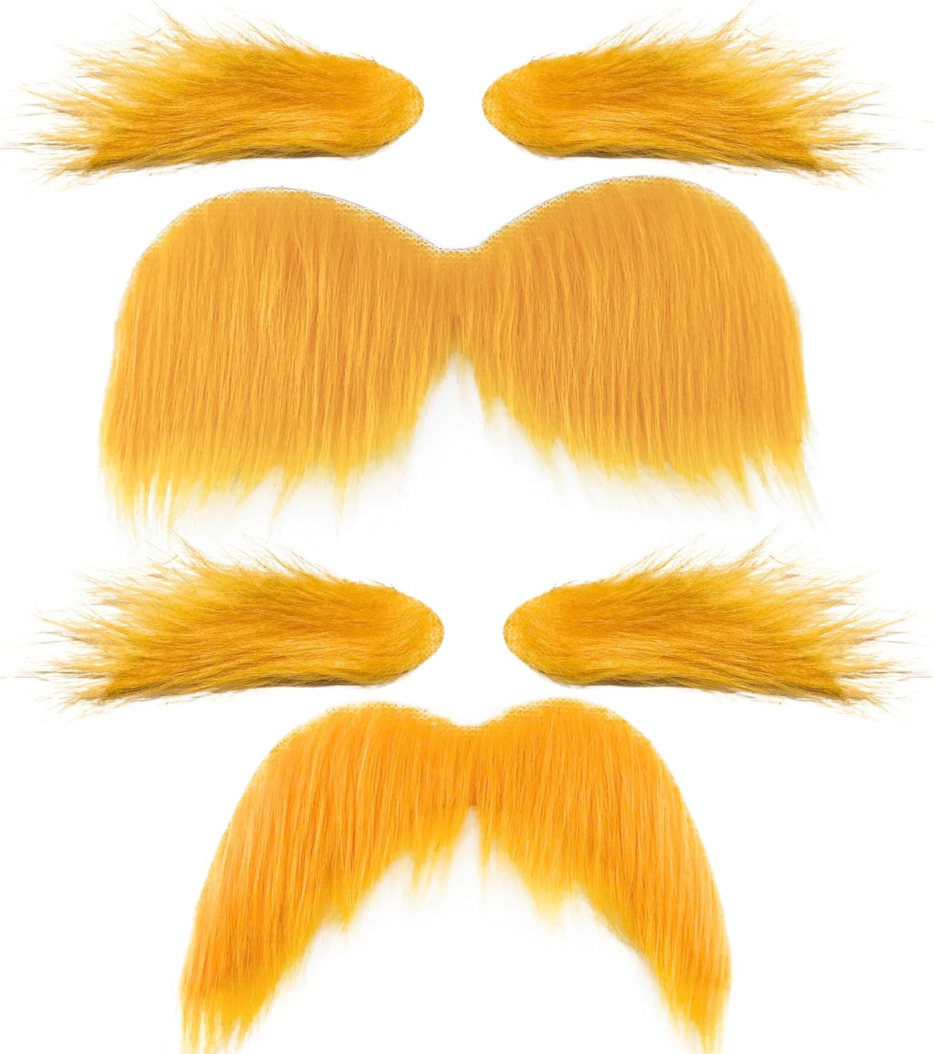 Halloween Yellow Mustaches Self-Adhesive Reusable 2-Piece Set