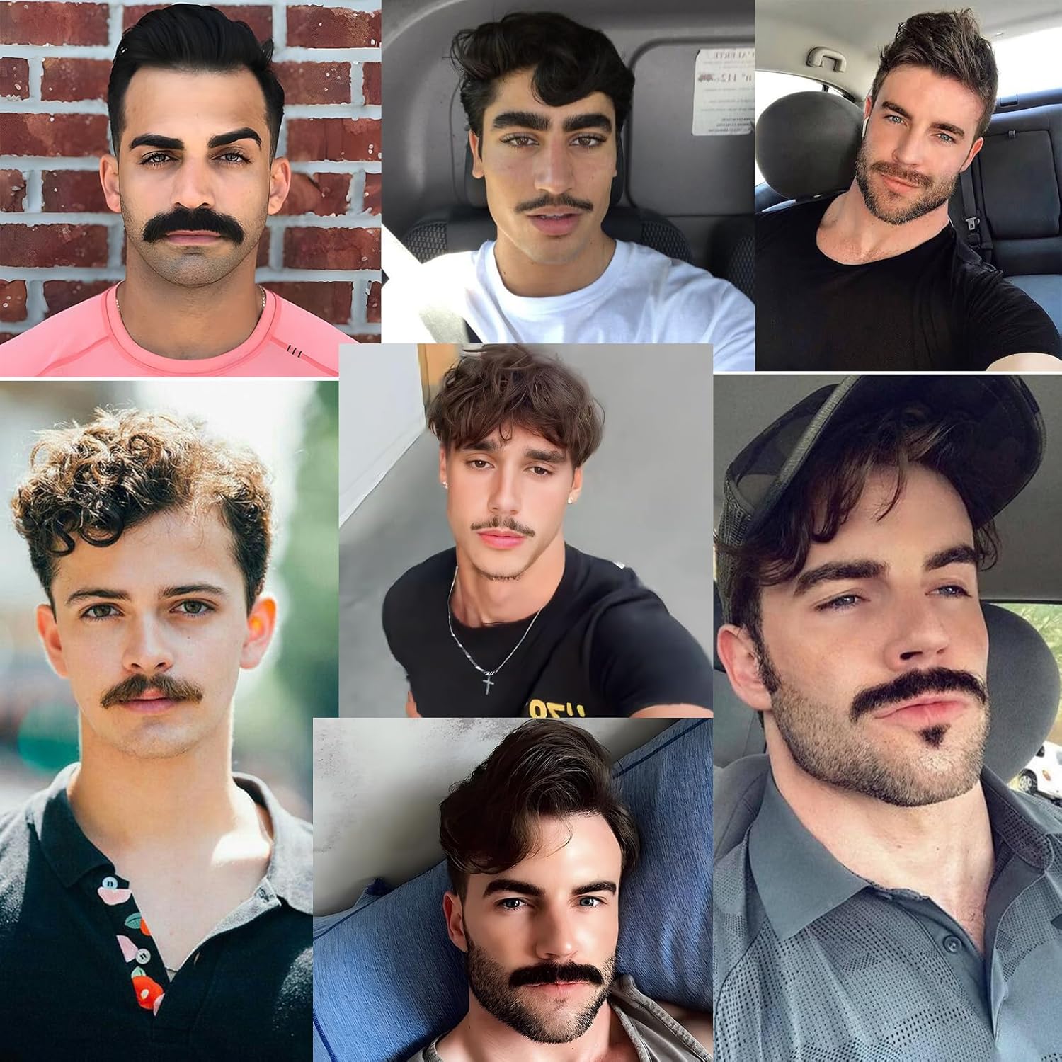 100 Natural Fake Mustache Beard for Cosplay Halloween
