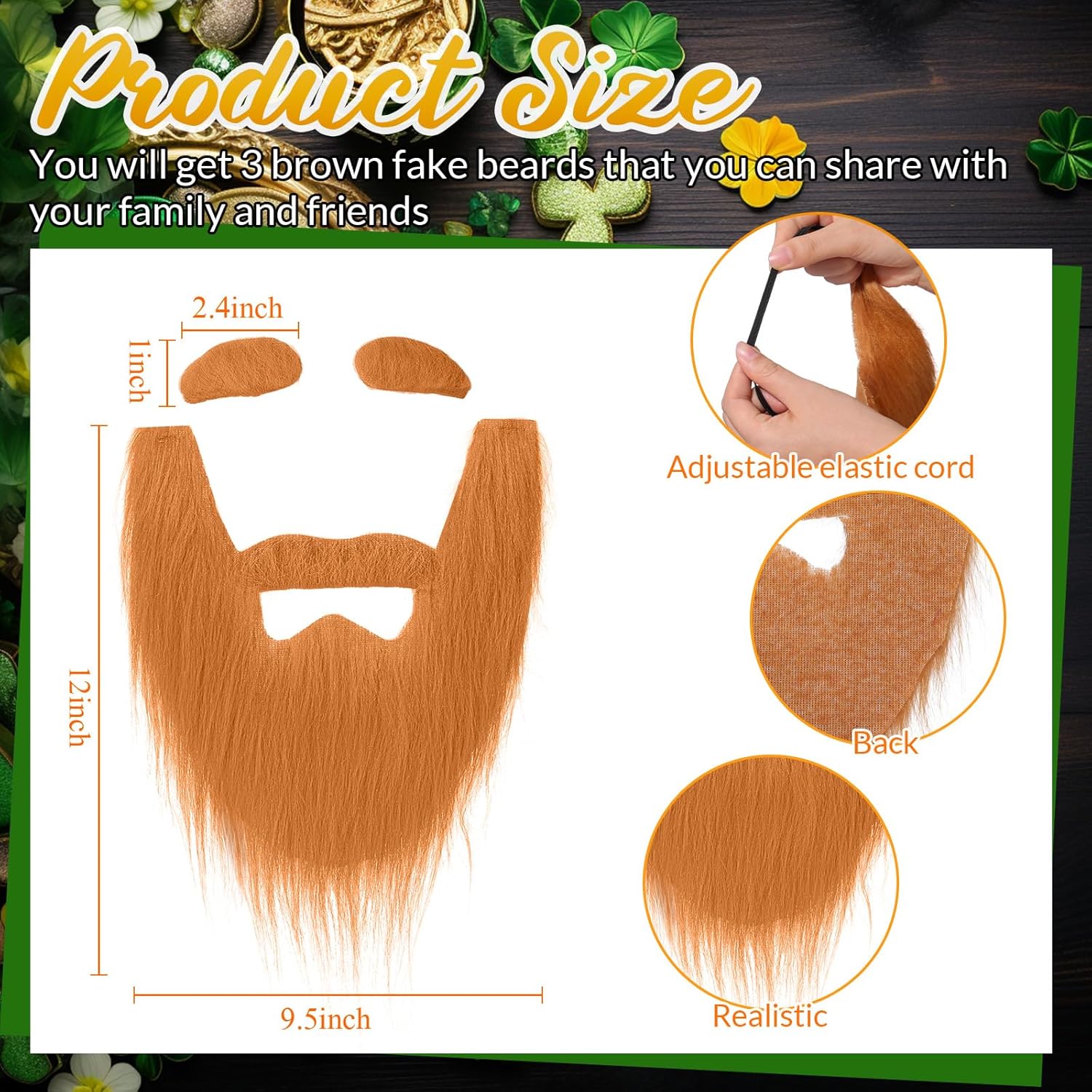 Zeyune 3-Set Party POSITION costume for St Patricks Day