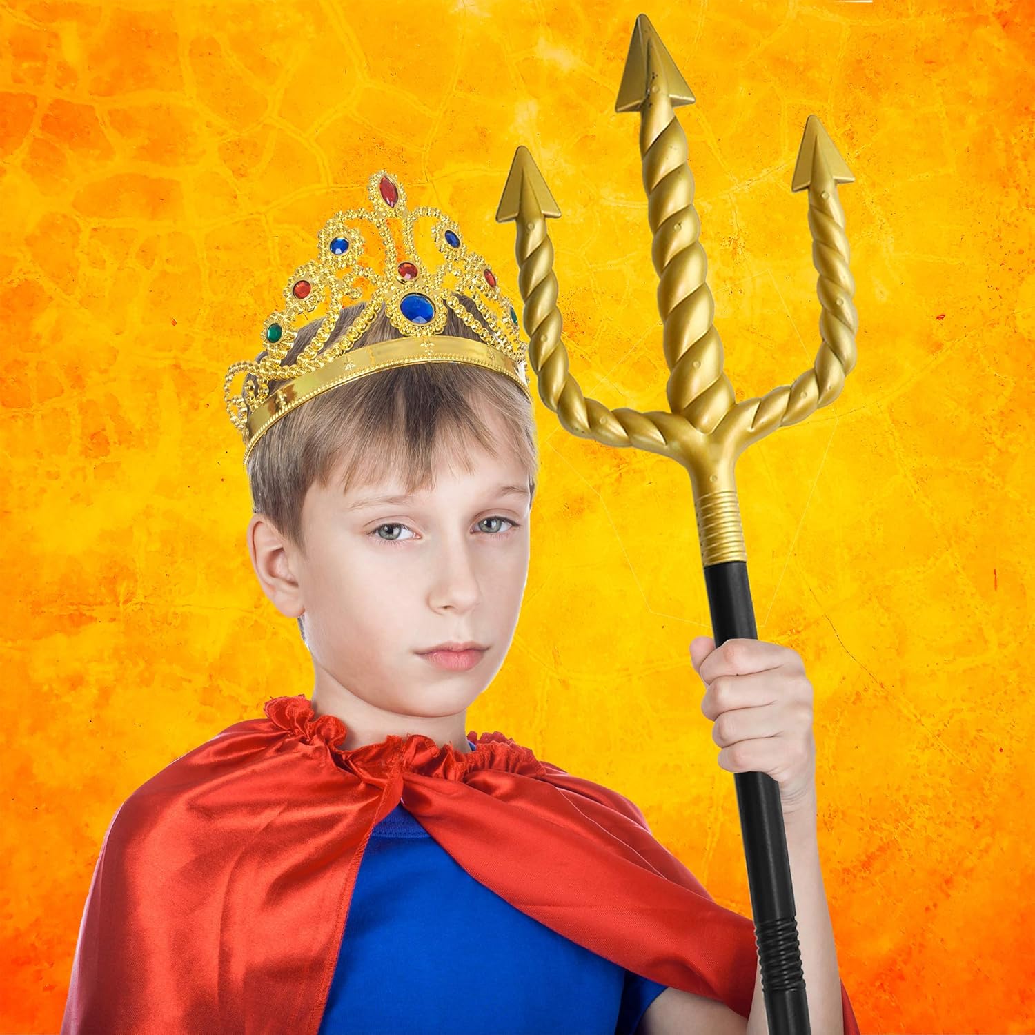 Skeleteen Gold Trident Costume Accessory Fun Pretty Pitchfork Spear