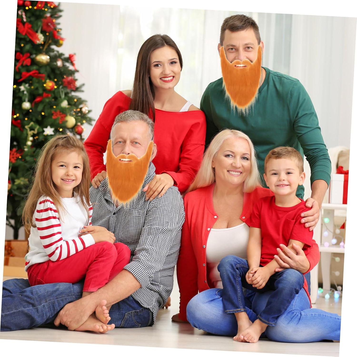 Realistic Fake Beards for Men Women 2-in-1