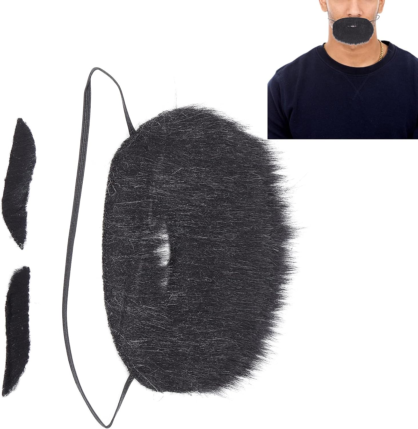 HalloweenHAUNTED Mustache Costume for Adults Kids - Beavers artificial beavers Adjustable Plush Beards