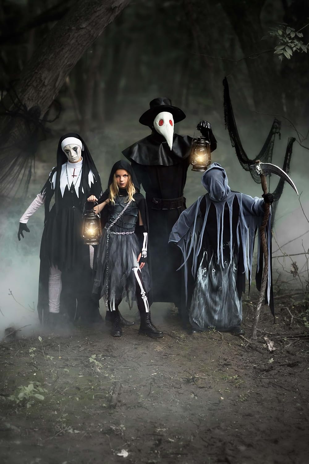 Fun Costumes Plague Doctor Mesh Costume Men with Vinyl Accessories
