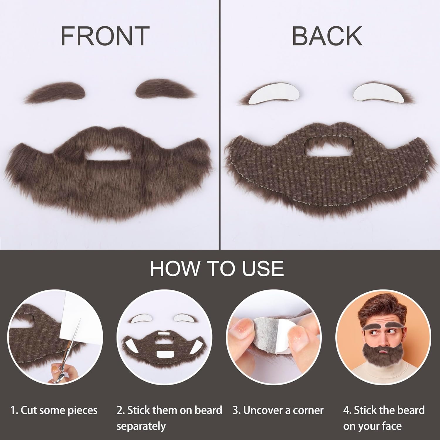 Yan Dream Fake Beard and Eyebrow Set