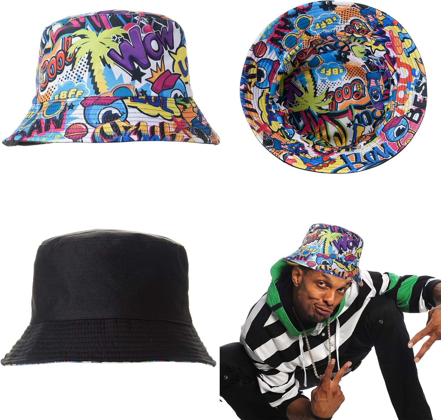 Retro 80s Hip-Hop Costume Kit for Adults