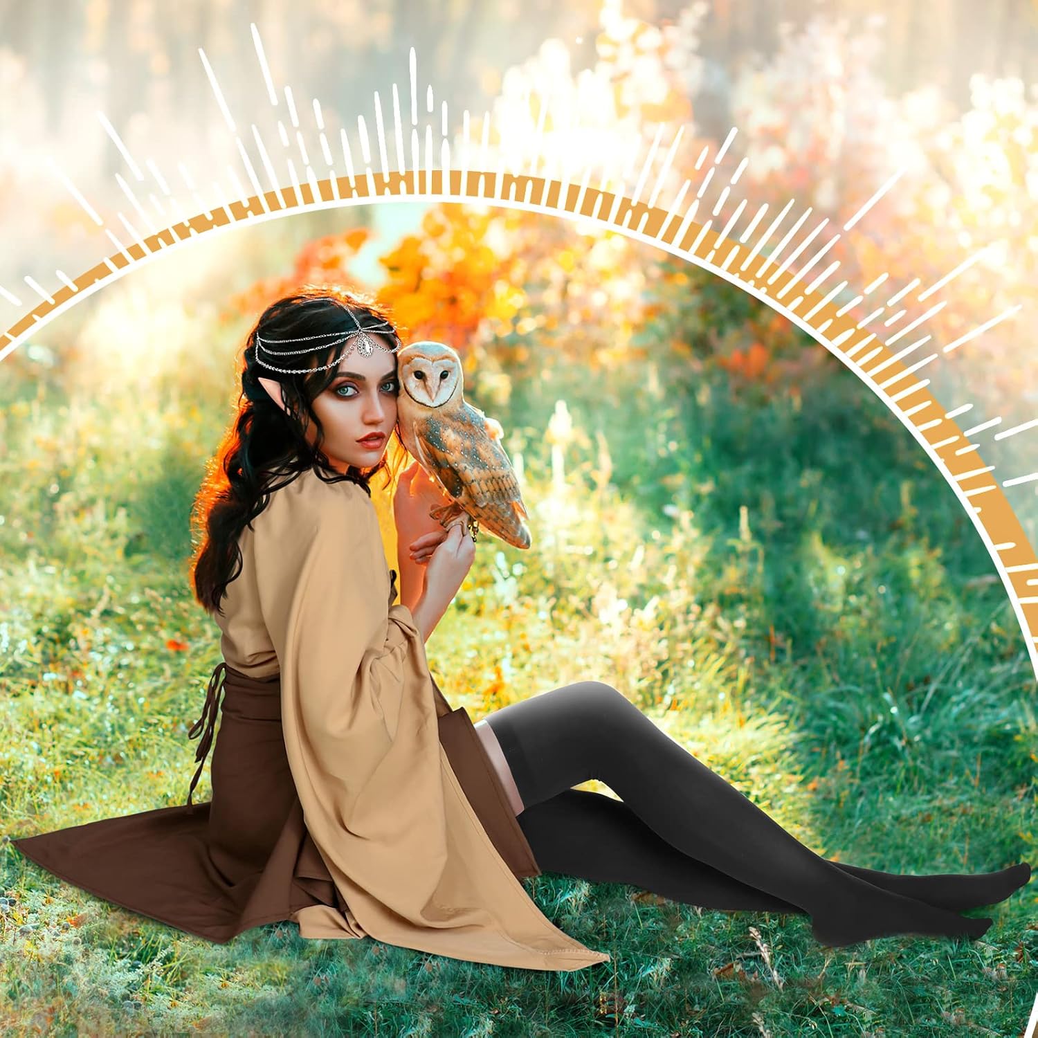 Captivating 5-Piece Medieval Fairy Costume Set for Women