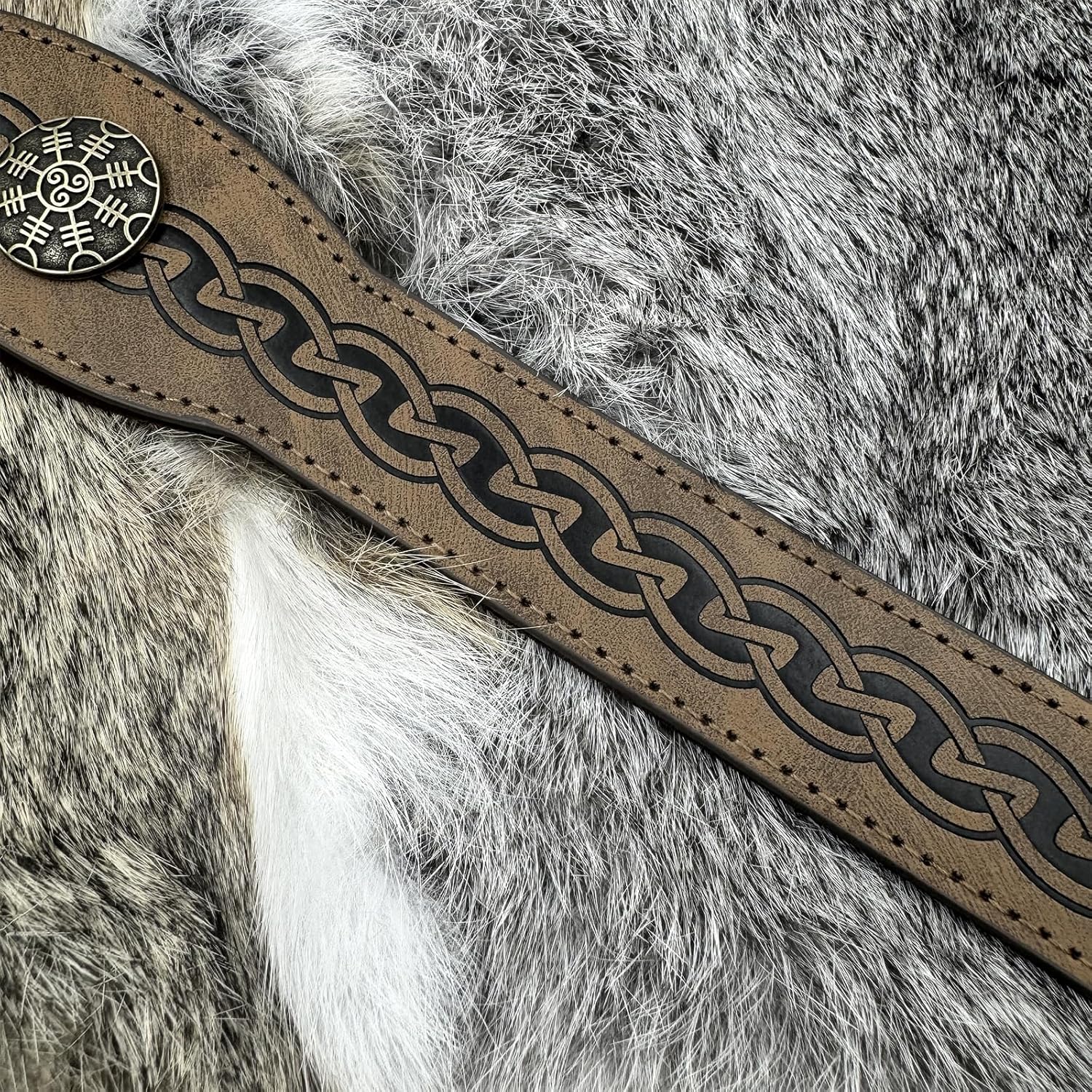 Adjustable Retroironcoronation Marginalembossment Faux Leather Headband