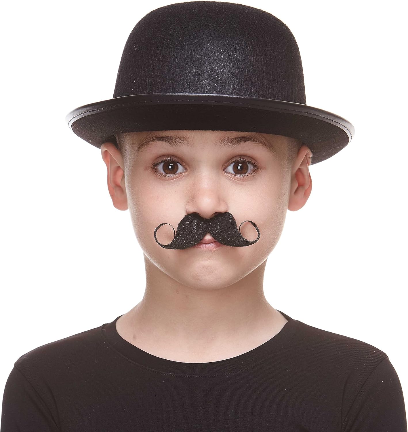Mustaches Self-Adhesive Fake Detective Hair for Kids Black