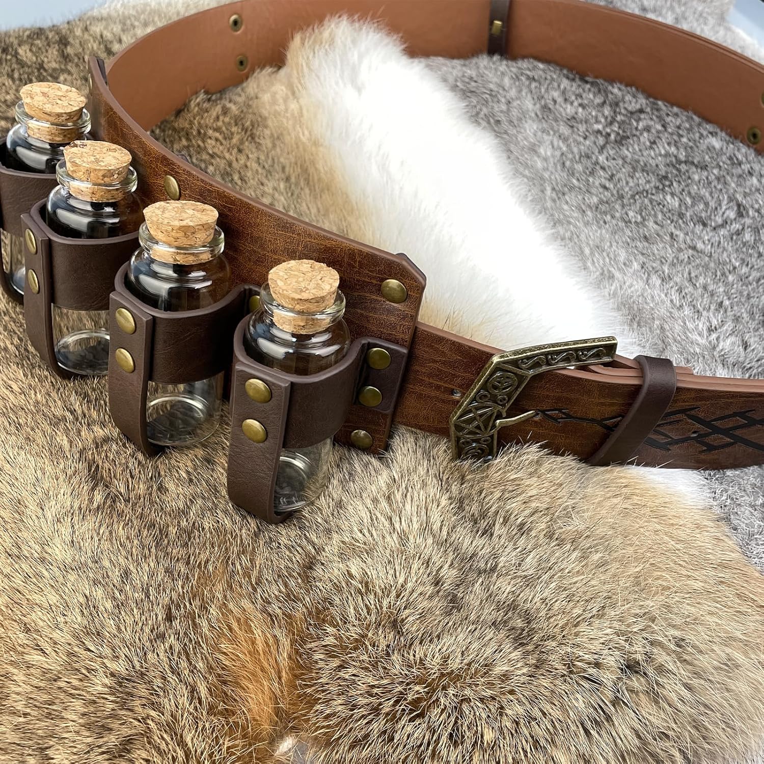 Medieval Belt with Potion Bottles
