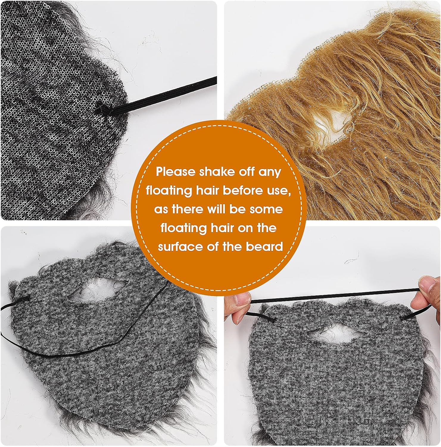 4-Piece Fake Beards Trick or Treat Halloween Costume Accessory