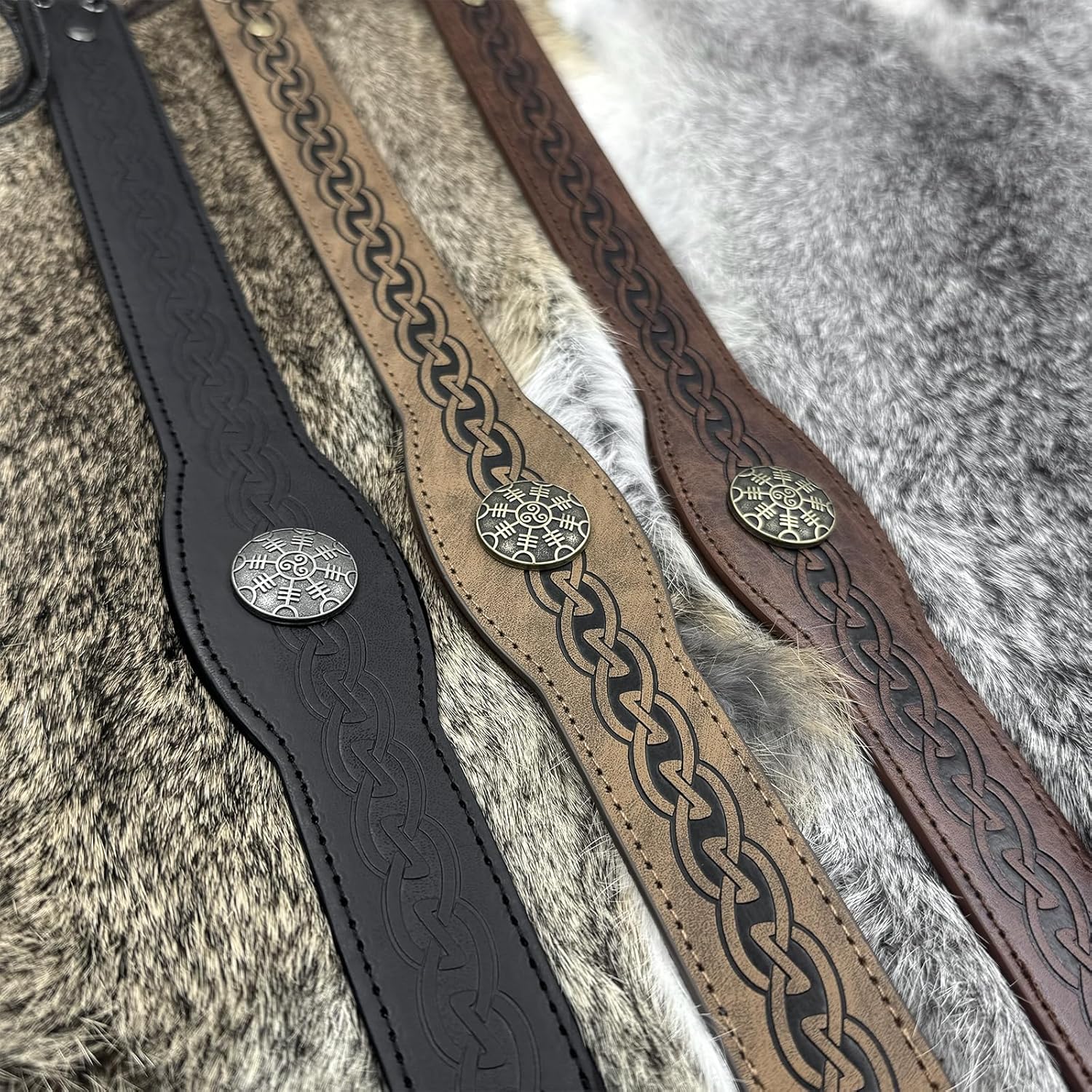 Adjustable Retroironcoronation Marginalembossment Faux Leather Headband