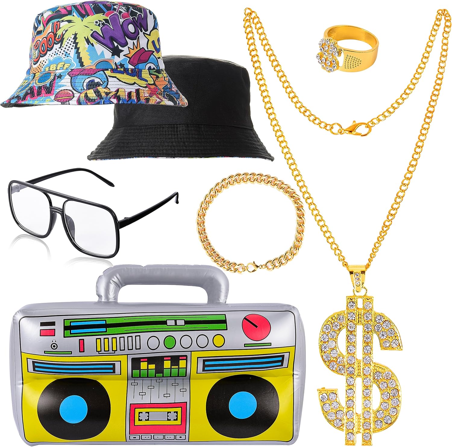 Retro 80s Hip-Hop Costume Kit for Adults