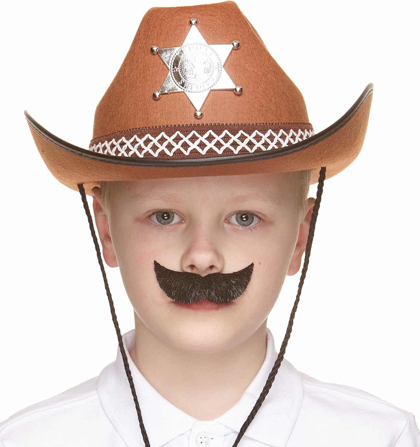 Mustach Black Lustrous Self-Adhesive Mustache for Kids